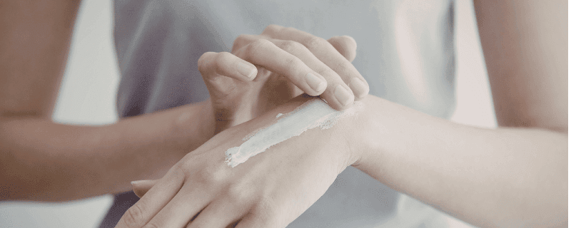 Dry skin caused by hard water