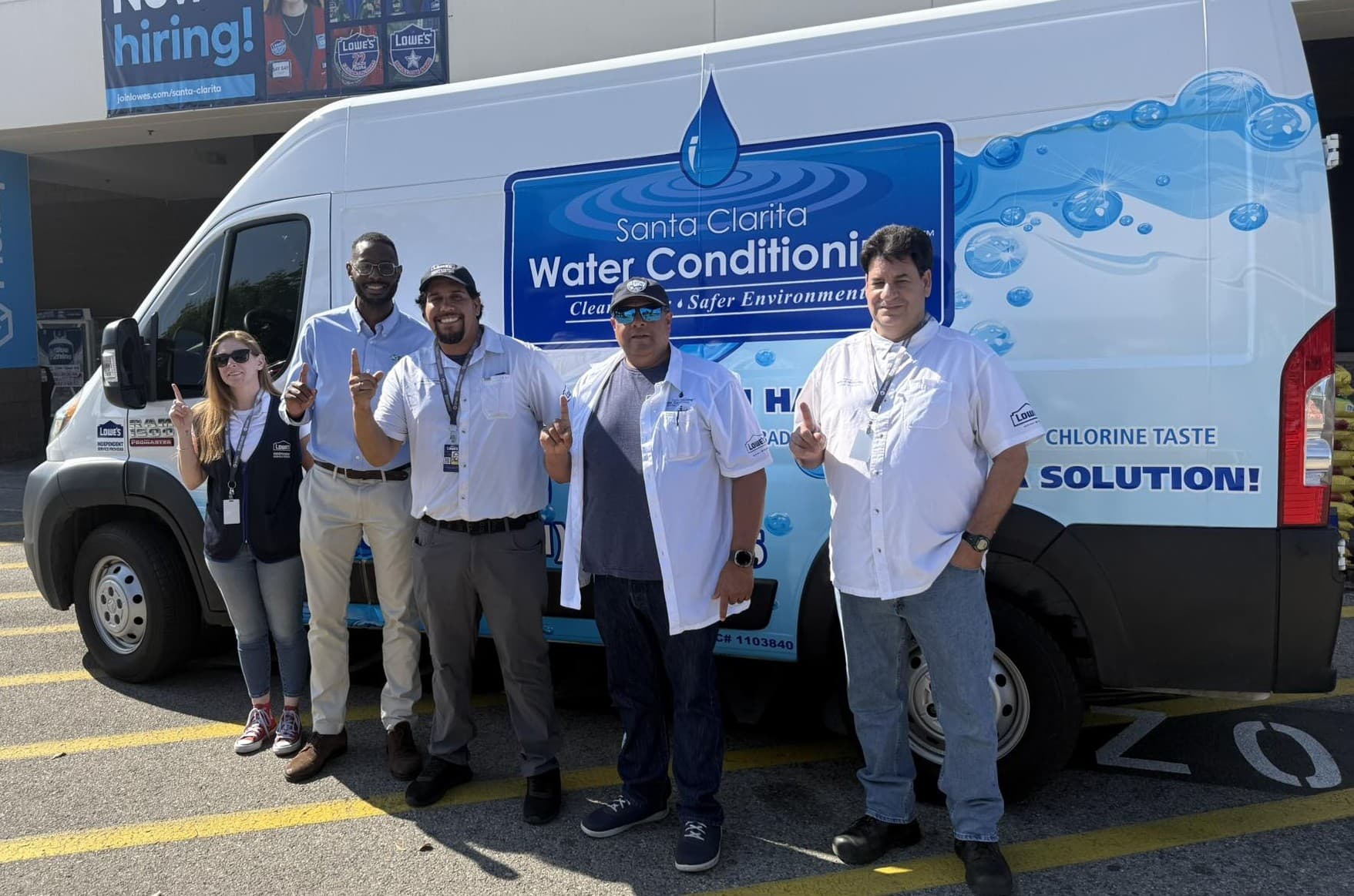 The SCWC team in front of the Santa Clarita Water Conditioning service van